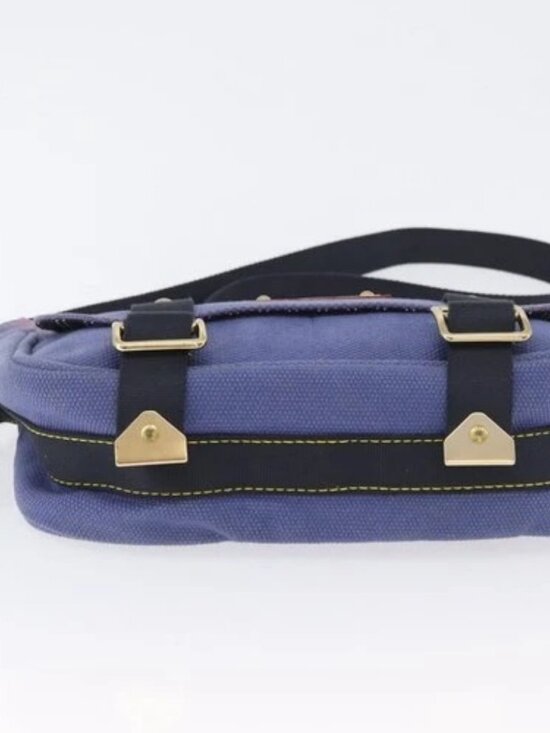 LOUIS VUITTON M40081 Antigua Bezas PM Shoulder Tote Bag  LOUIS VUITTON Antigua Buzzus PM Shoulder Bag Blue M40081 LV Auth BA10805